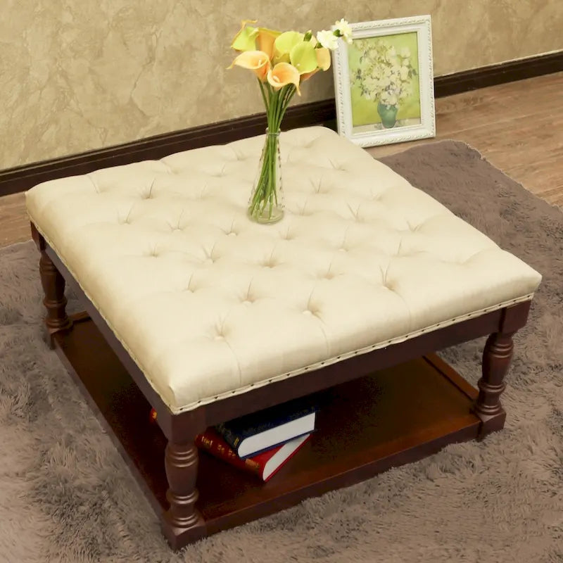 Cairona Fabric 30-inch Tufted Shelved Ottoman-11