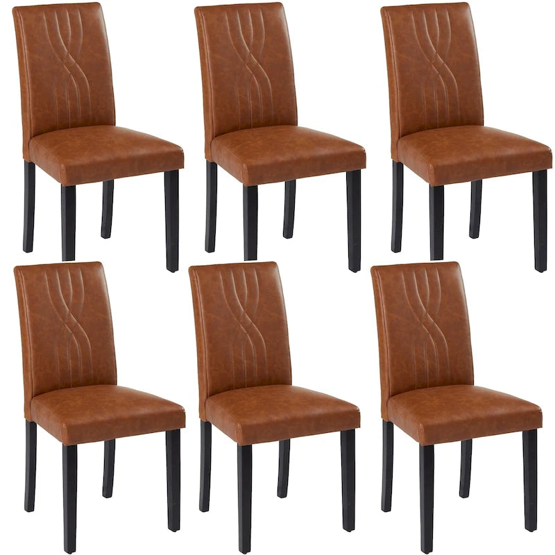 VECELO Upholstered Dining Chairs Set of 6 Modern Fabric and High Back & Solid Wood Legs, Parson Dining Chairs (Set of 6)-27