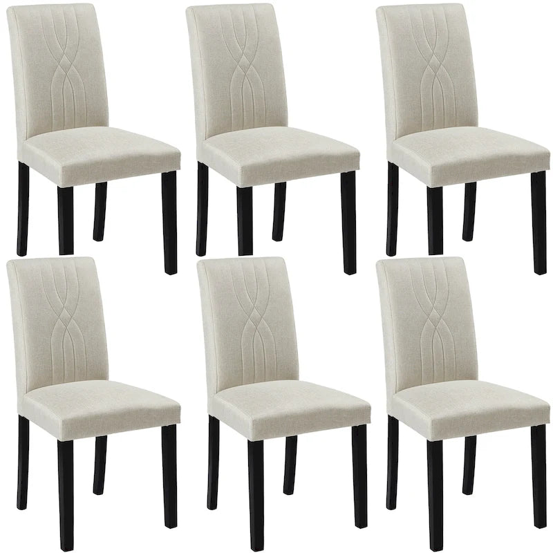 VECELO Upholstered Dining Chairs Set of 6 Modern Fabric and High Back & Solid Wood Legs, Parson Dining Chairs (Set of 6)-28
