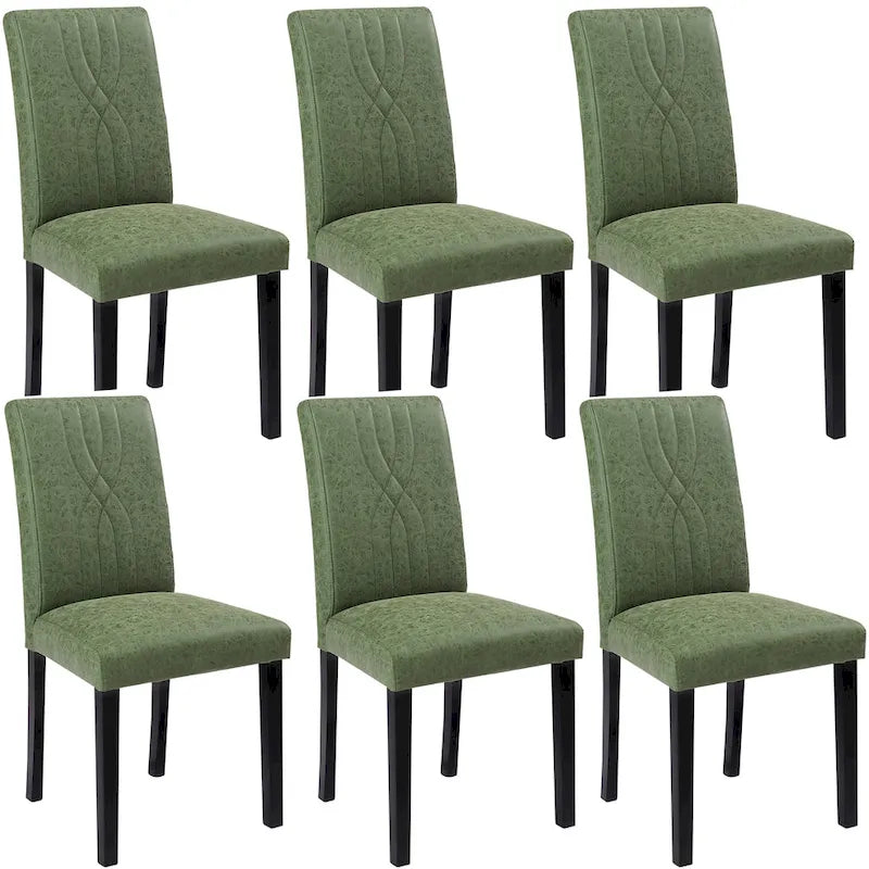 VECELO Upholstered Dining Chairs Set of 6 Modern Fabric and High Back & Solid Wood Legs, Parson Dining Chairs (Set of 6)-8