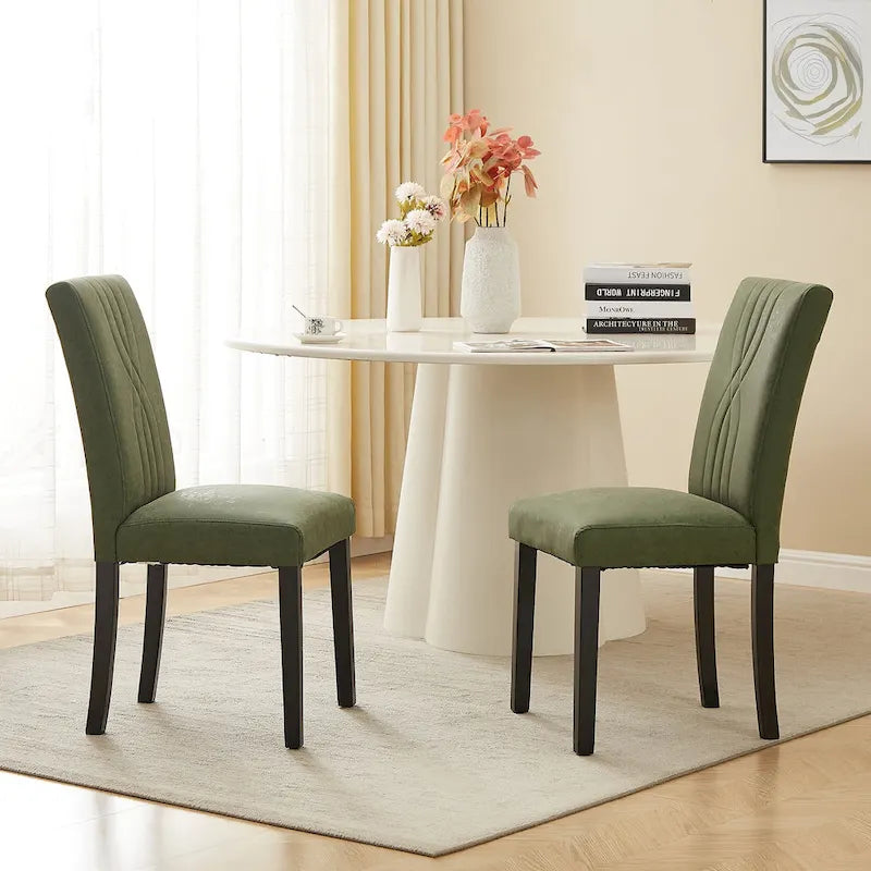 VECELO Upholstered Dining Chairs Set of 6 Modern Fabric and High Back & Solid Wood Legs, Parson Dining Chairs (Set of 6)-11