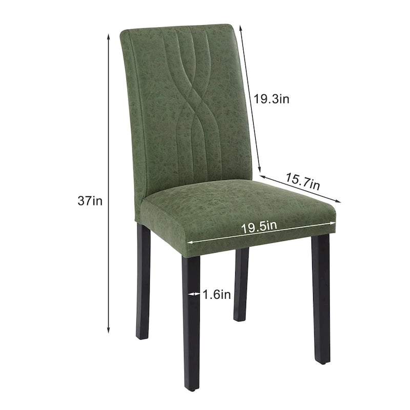 VECELO Upholstered Dining Chairs Set of 6 Modern Fabric and High Back & Solid Wood Legs, Parson Dining Chairs (Set of 6)-12