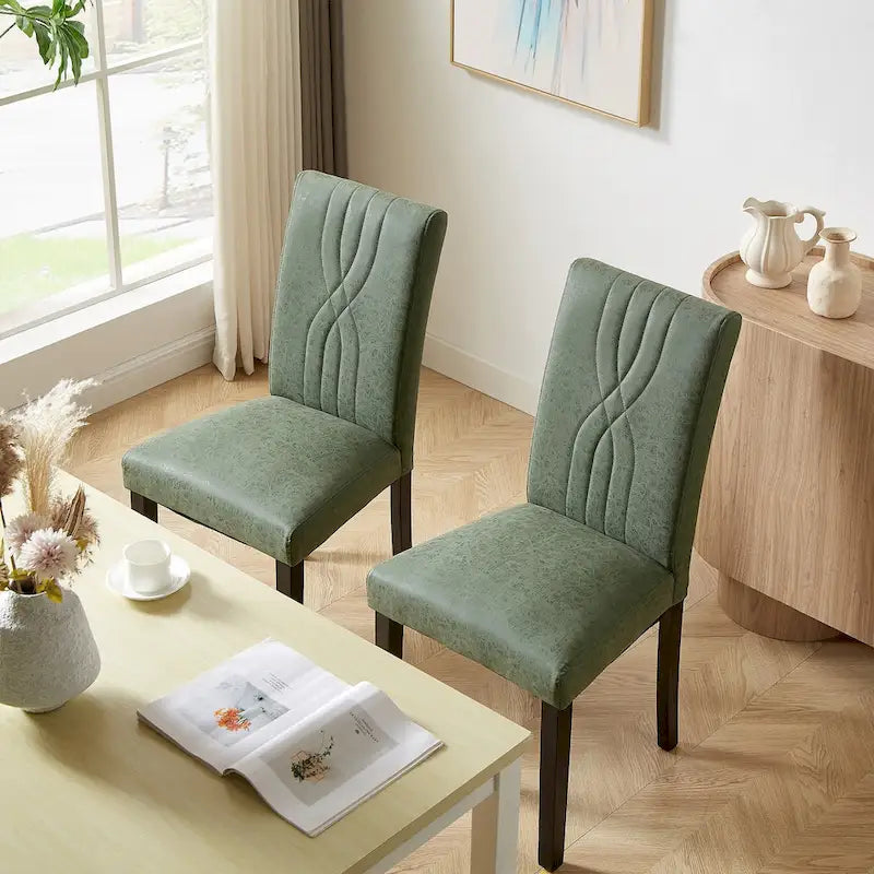 VECELO Upholstered Dining Chairs Set of 6 Modern Fabric and High Back & Solid Wood Legs, Parson Dining Chairs (Set of 6)-14