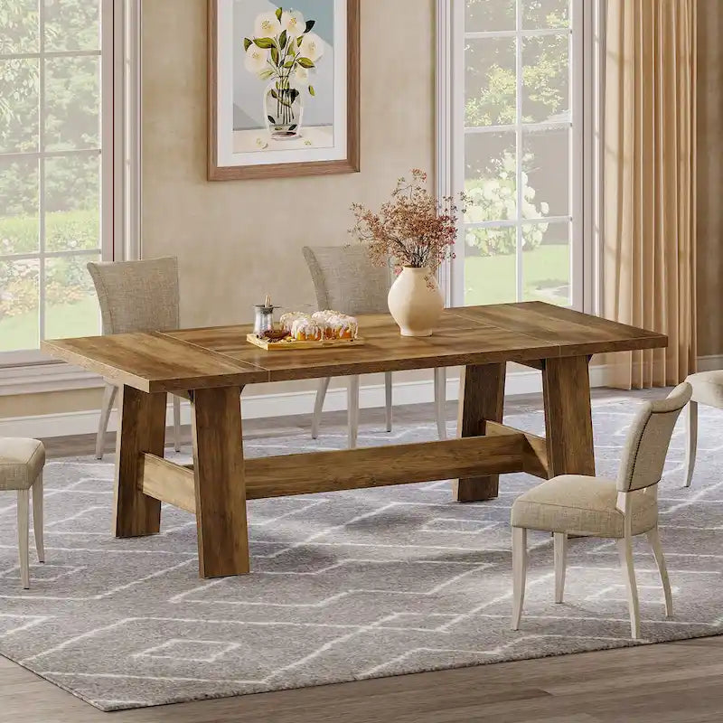 70-Inch Dining Table for 6-8, Rectangular Farmhouse Kitchen Table - 70.47W x 31.1D x 29.53H-9