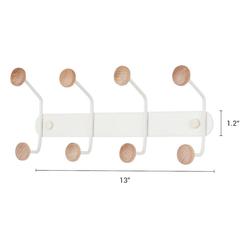 1 Pcs Coat Rack Wall Mount, Metal Wood Coat Hook, Hat Rack, Wall Hooks-9