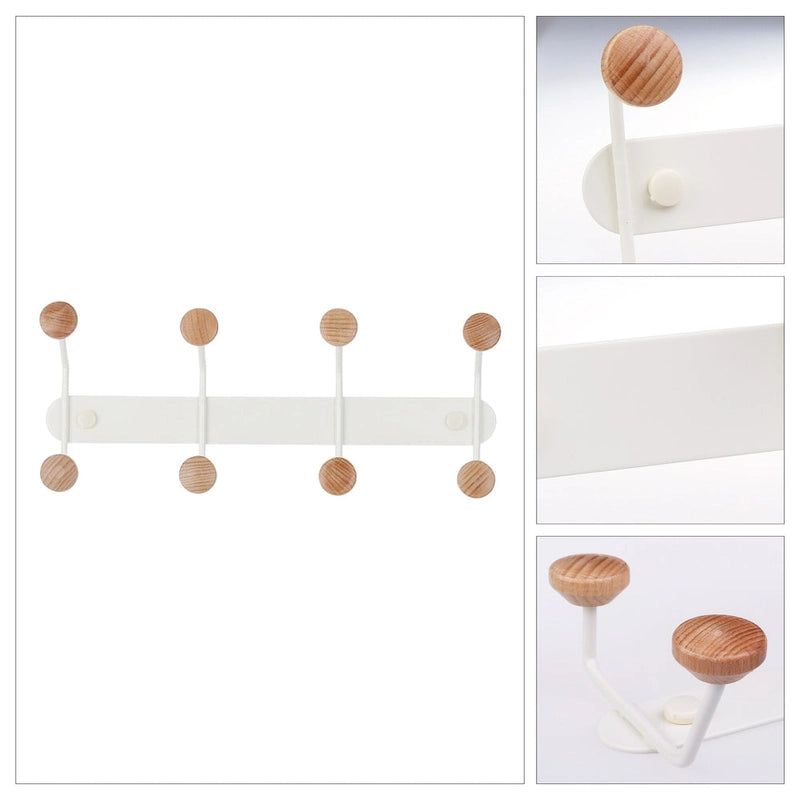 1 Pcs Coat Rack Wall Mount, Metal Wood Coat Hook, Hat Rack, Wall Hooks-3