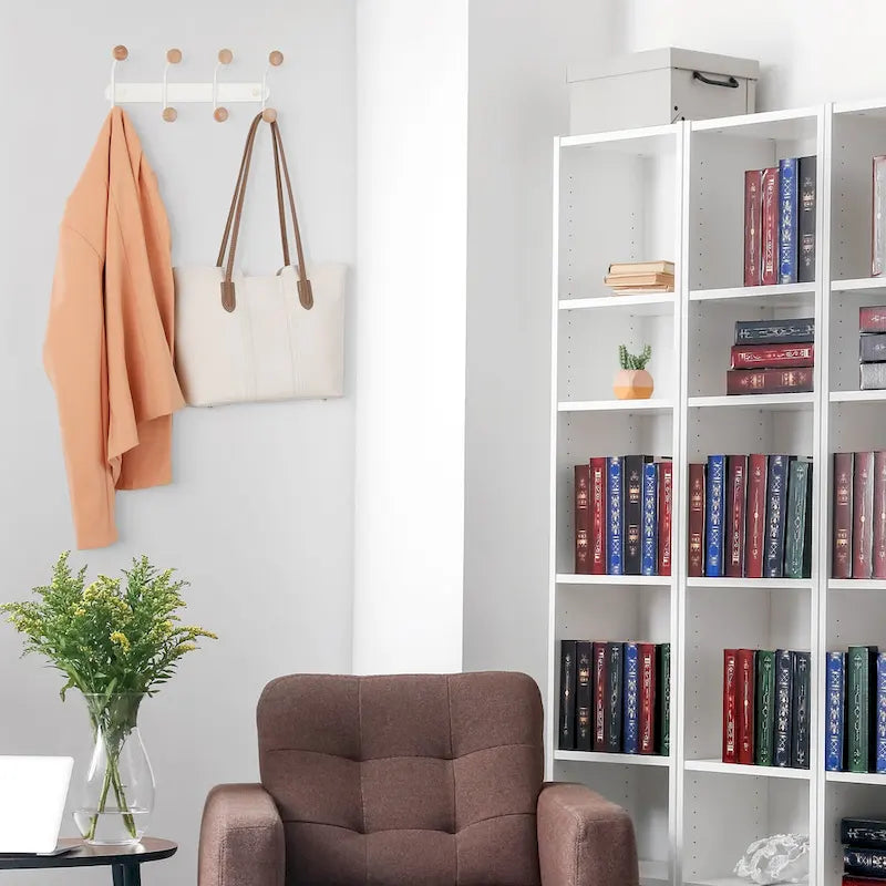 1 Pcs Coat Rack Wall Mount, Metal Wood Coat Hook, Hat Rack, Wall Hooks-6