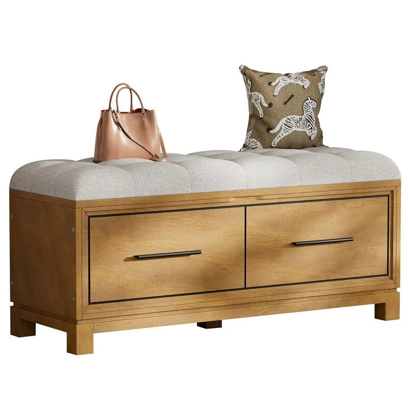 Shoe Bench with Removable Cushion and Hidden Storage for Entryway and Living Room Organization-6