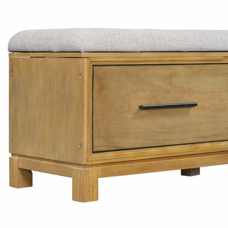 Shoe Bench with Removable Cushion and Hidden Storage for Entryway and Living Room Organization-11