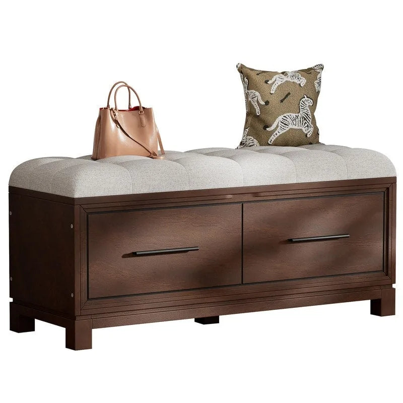 Shoe Bench with Removable Cushion and Hidden Storage for Entryway and Living Room Organization-14