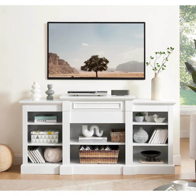 65.75 TV Stand with Large Storage Cabinet and Adjustable Shelves for TVs Up to 65-16