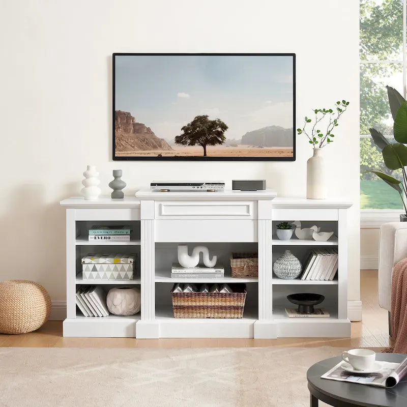 65.75 TV Stand with Large Storage Cabinet and Adjustable Shelves for TVs Up to 65-3