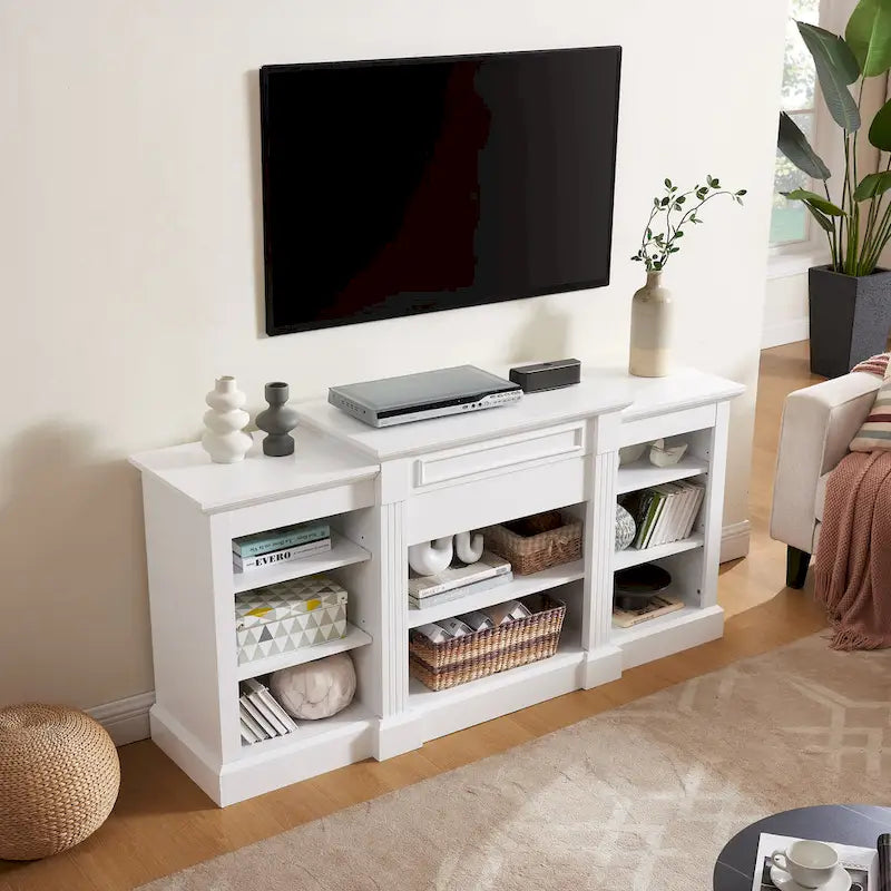 65.75 TV Stand with Large Storage Cabinet and Adjustable Shelves for TVs Up to 65-6