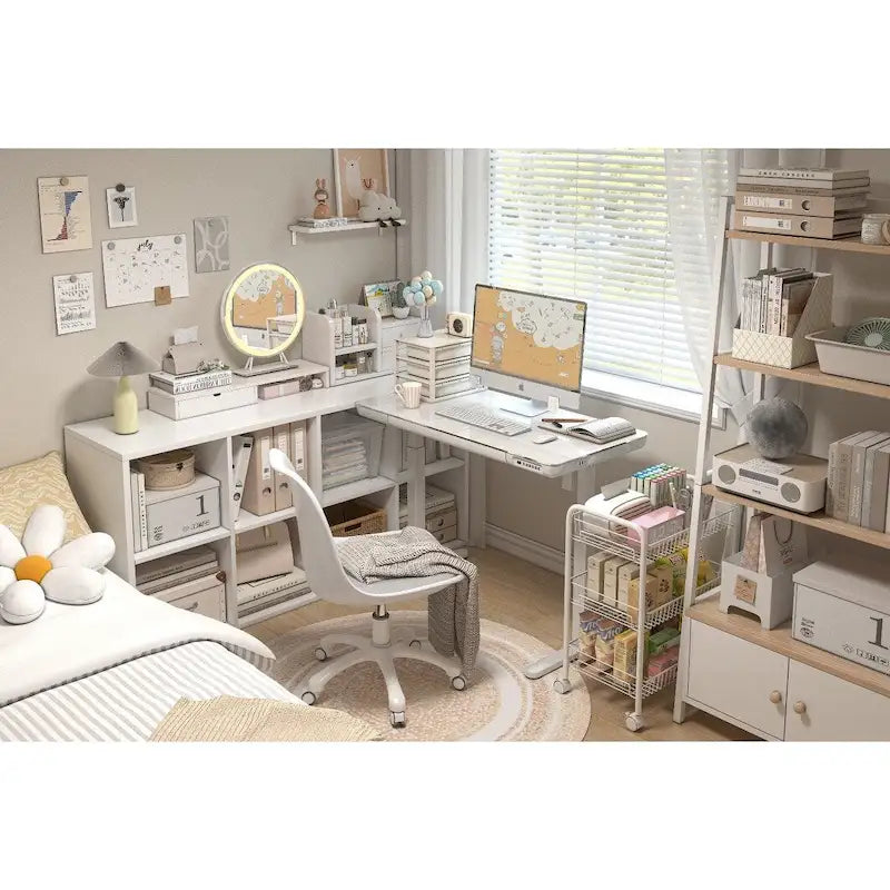 KOWO 48 Inch Glass Electric Standing Desk with Tempered Glass Top Adjustable Height Sit Stand Workstation for Modern Office-19