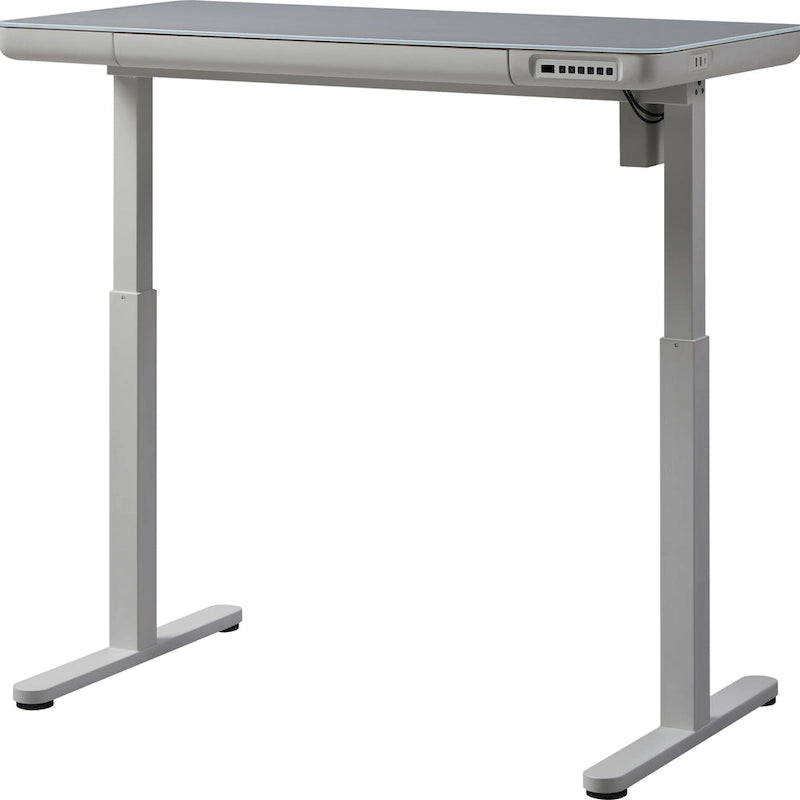 KOWO 48 Inch Glass Electric Standing Desk with Tempered Glass Top Adjustable Height Sit Stand Workstation for Modern Office-3