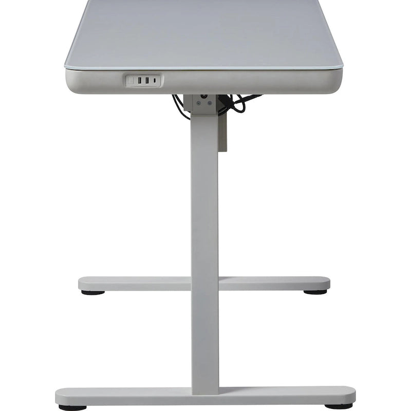 KOWO 48 Inch Glass Electric Standing Desk with Tempered Glass Top Adjustable Height Sit Stand Workstation for Modern Office-4