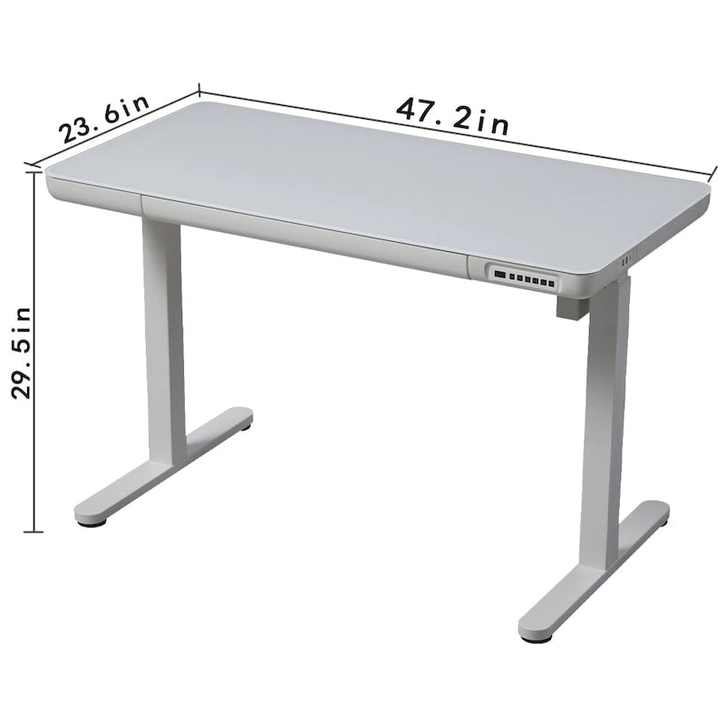 KOWO 48 Inch Glass Electric Standing Desk with Tempered Glass Top Adjustable Height Sit Stand Workstation for Modern Office-8