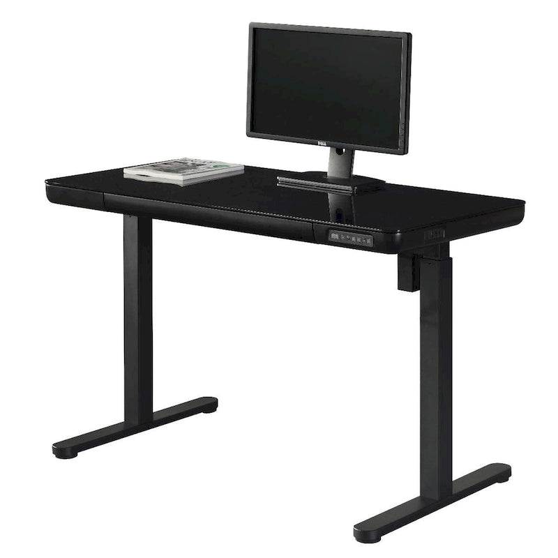 KOWO 48 Inch Glass Electric Standing Desk with Tempered Glass Top Adjustable Height Sit Stand Workstation for Modern Office-12