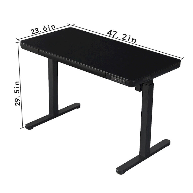 KOWO 48 Inch Glass Electric Standing Desk with Tempered Glass Top Adjustable Height Sit Stand Workstation for Modern Office-15