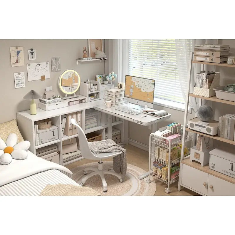 KOWO 48 Inch Glass Electric Standing Desk with Tempered Glass Top Adjustable Height Sit Stand Workstation for Modern Office-16