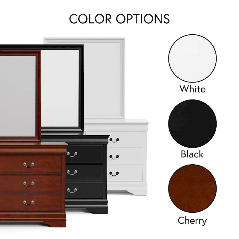 Furniture of America Devi Traditional Solid Wood 2-piece Dresser and Mirror Set-3