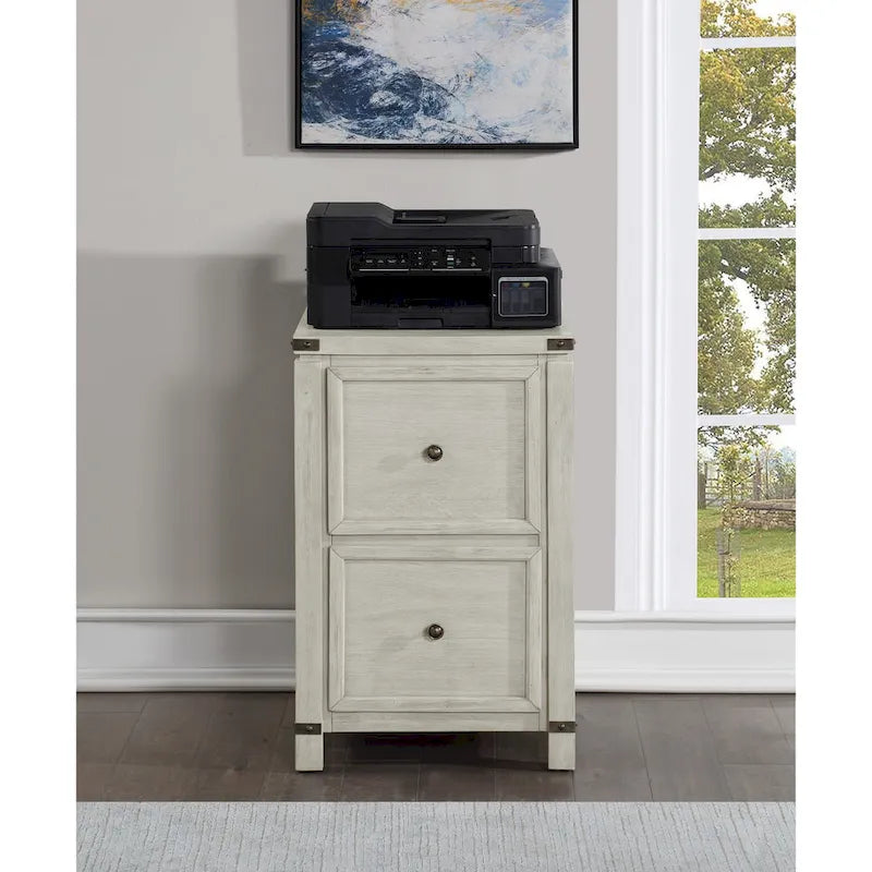 OS Home & Office Furniture Two Drawer File Cabinet in Champagne Oak Wood Veneer-7