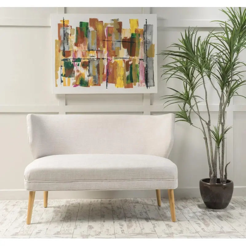 Desdemona Mid-Century Fabric Loveseat by Christopher Knight Home-26