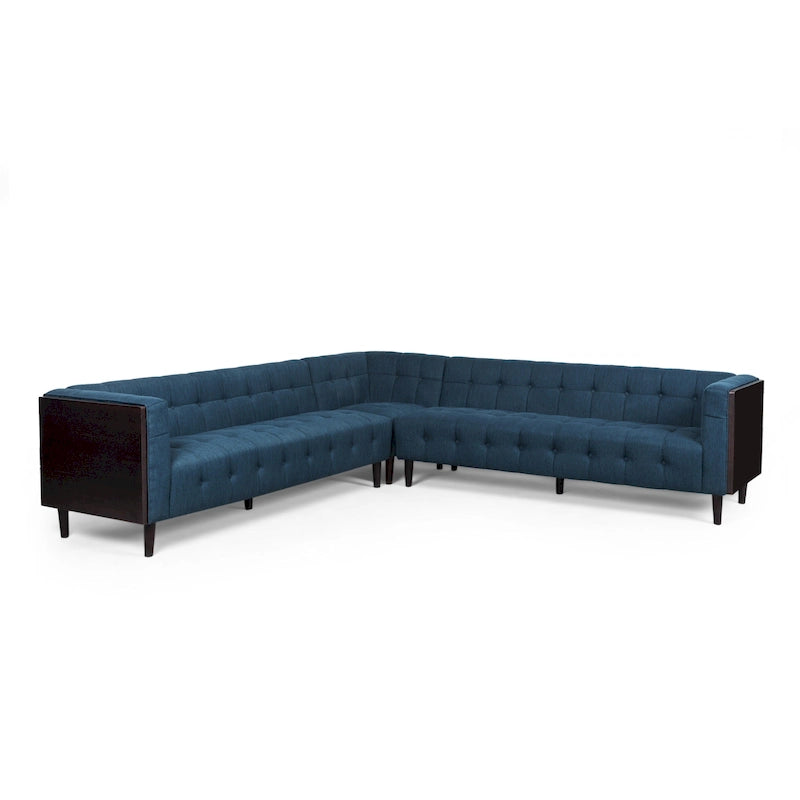 Clermont Mid-century Tufted Sectional Sofa by Christopher Knight Home - 114.00 L x 114.00 W x 30.75 H-24
