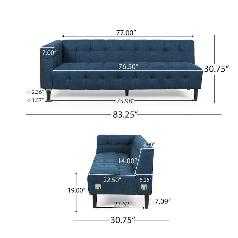 Clermont Mid-century Tufted Sectional Sofa by Christopher Knight Home - 114.00 L x 114.00 W x 30.75 H-4