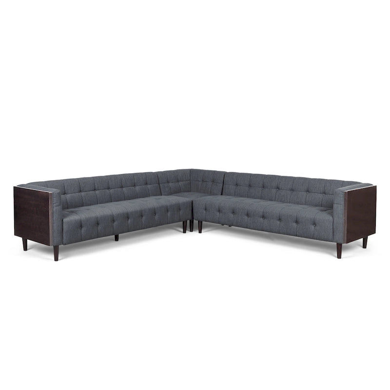Clermont Mid-century Tufted Sectional Sofa by Christopher Knight Home - 114.00 L x 114.00 W x 30.75 H-21