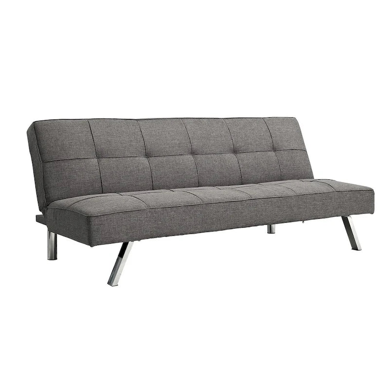 Metal Frame Futon Sofa Bed with Stainless Steel Leg - 32.30 x 68.90 x 29.15-4