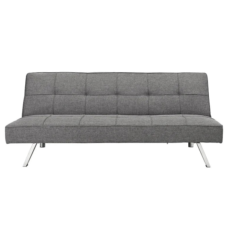 Metal Frame Futon Sofa Bed with Stainless Steel Leg - 32.30 x 68.90 x 29.15-5