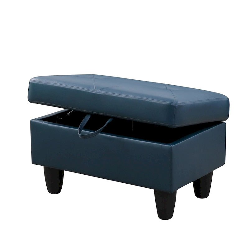 Leather Square Storage Ottoman for Living Room-25