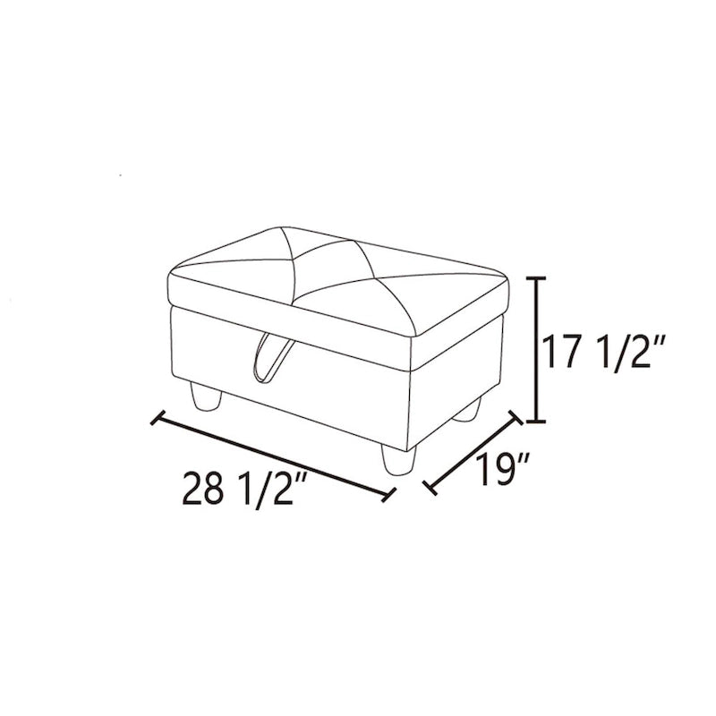 Leather Square Storage Ottoman for Living Room-3