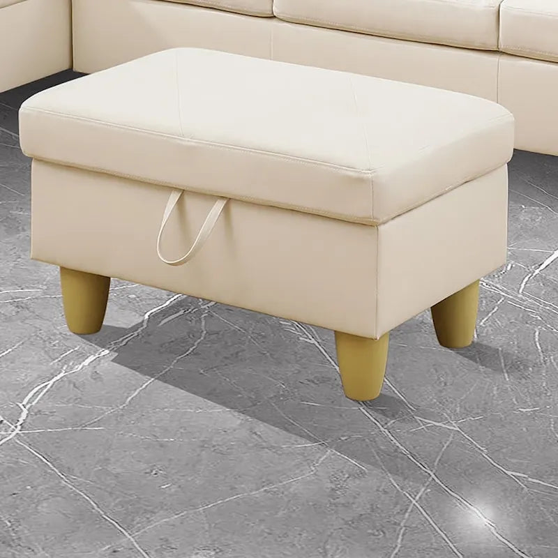 Leather Square Storage Ottoman for Living Room-6