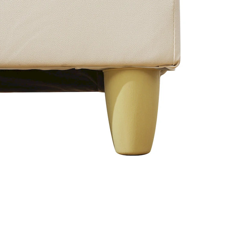 Leather Square Storage Ottoman for Living Room-8