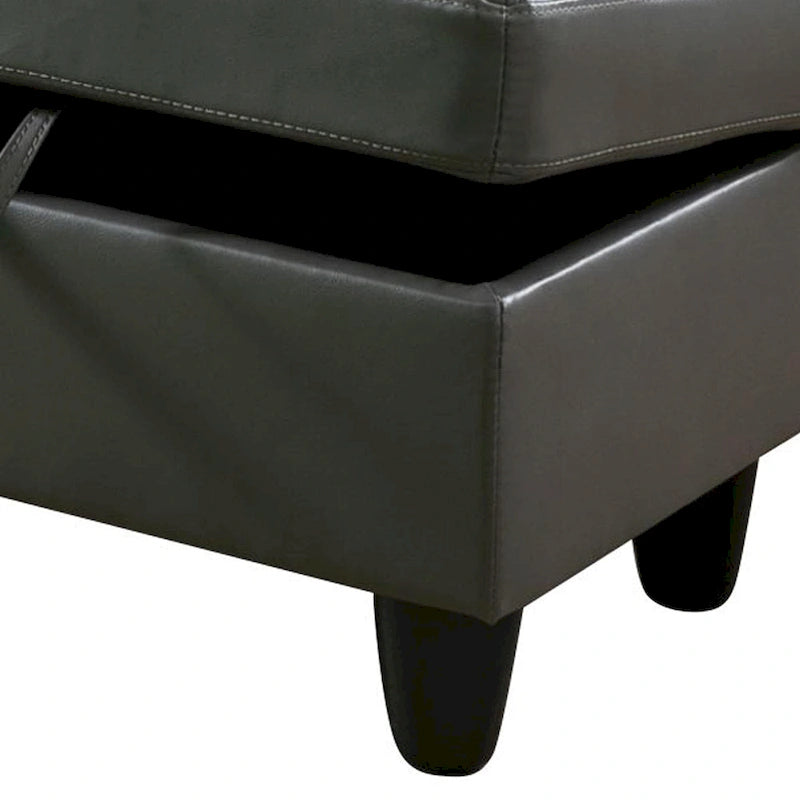 Leather Square Storage Ottoman for Living Room-11