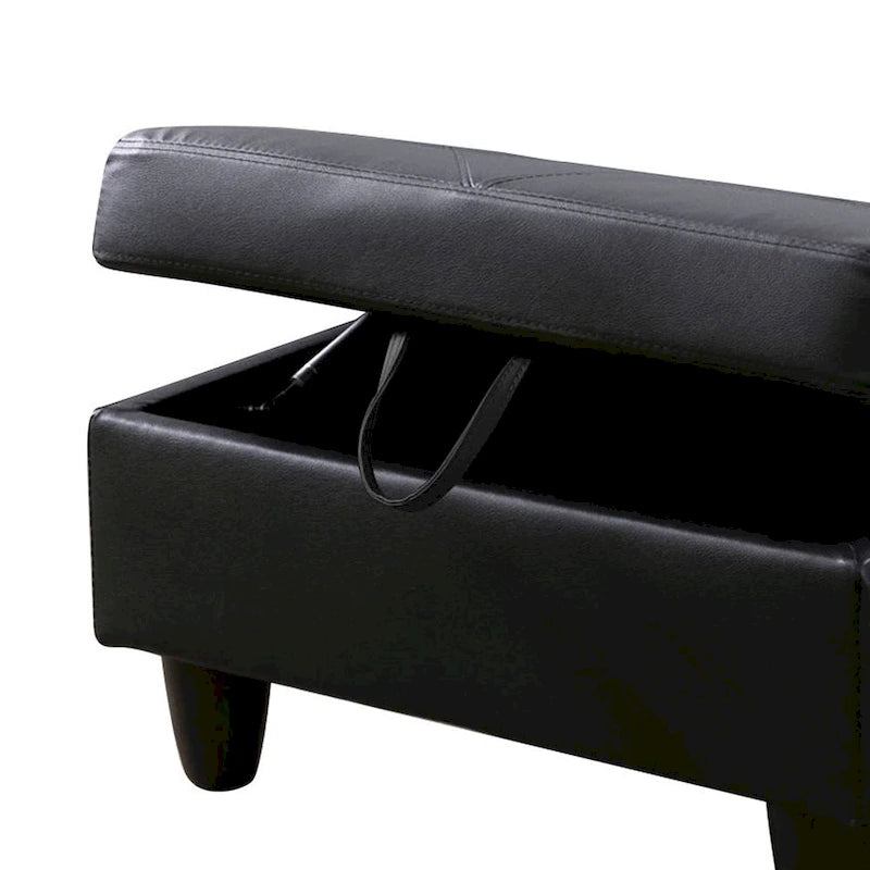 Leather Square Storage Ottoman for Living Room-17