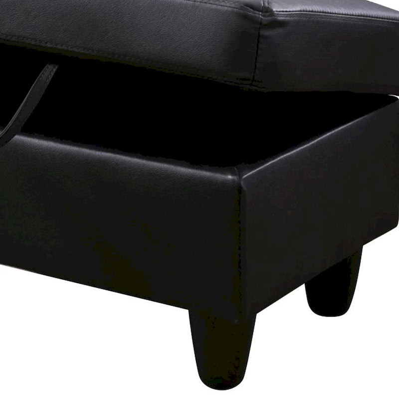 Leather Square Storage Ottoman for Living Room-18