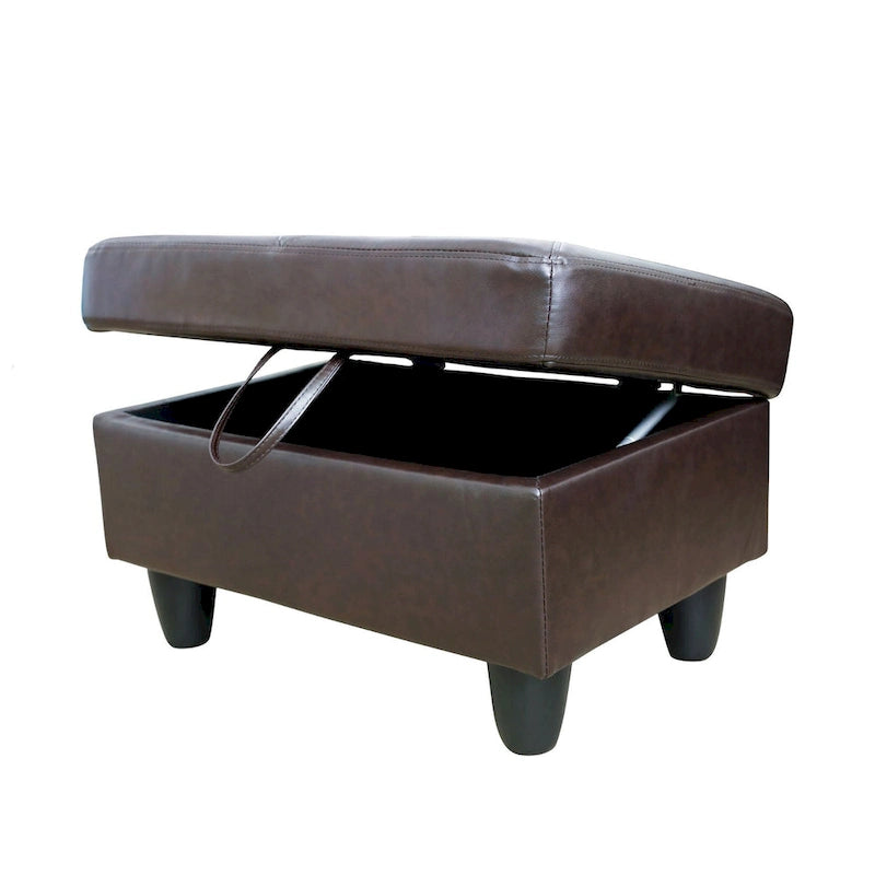 Leather Square Storage Ottoman for Living Room-19
