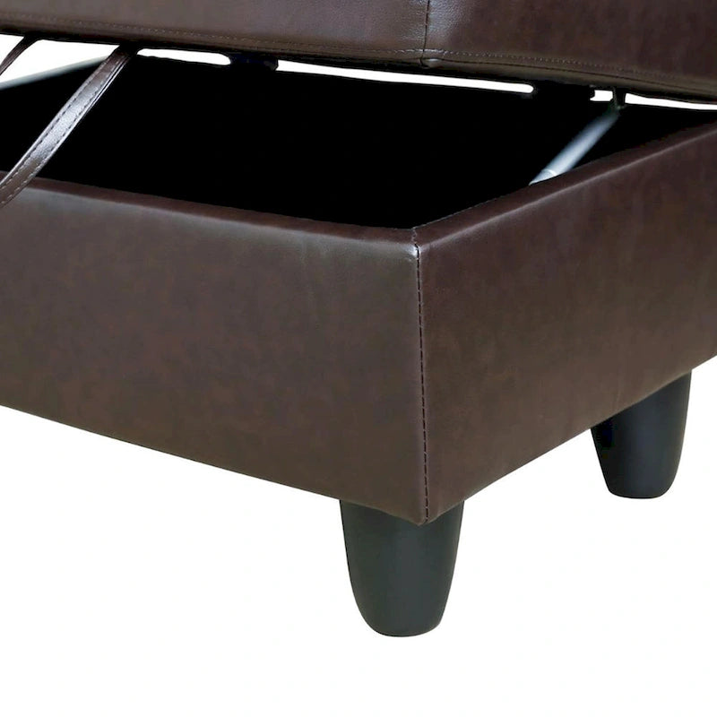 Leather Square Storage Ottoman for Living Room-21