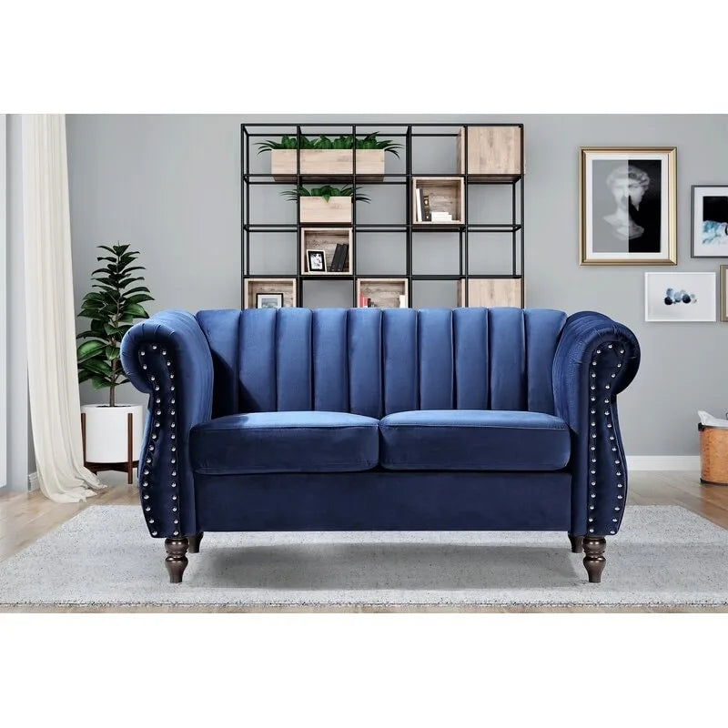 Capri Velvet Chesterfield Loveseat-3