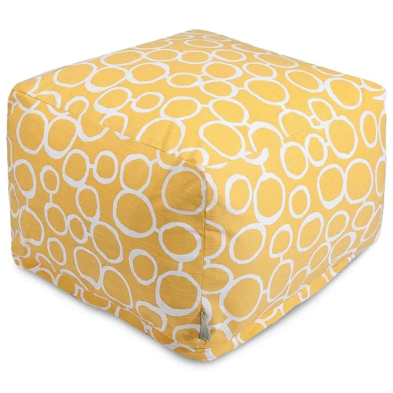 Majestic Home Goods Indoor Fusion Cotton Ottoman Pouf 27 in L x 27 in W x 17 in H-15