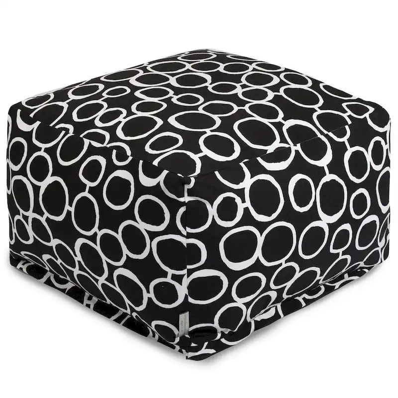 Majestic Home Goods Indoor Fusion Cotton Ottoman Pouf 27 in L x 27 in W x 17 in H-16