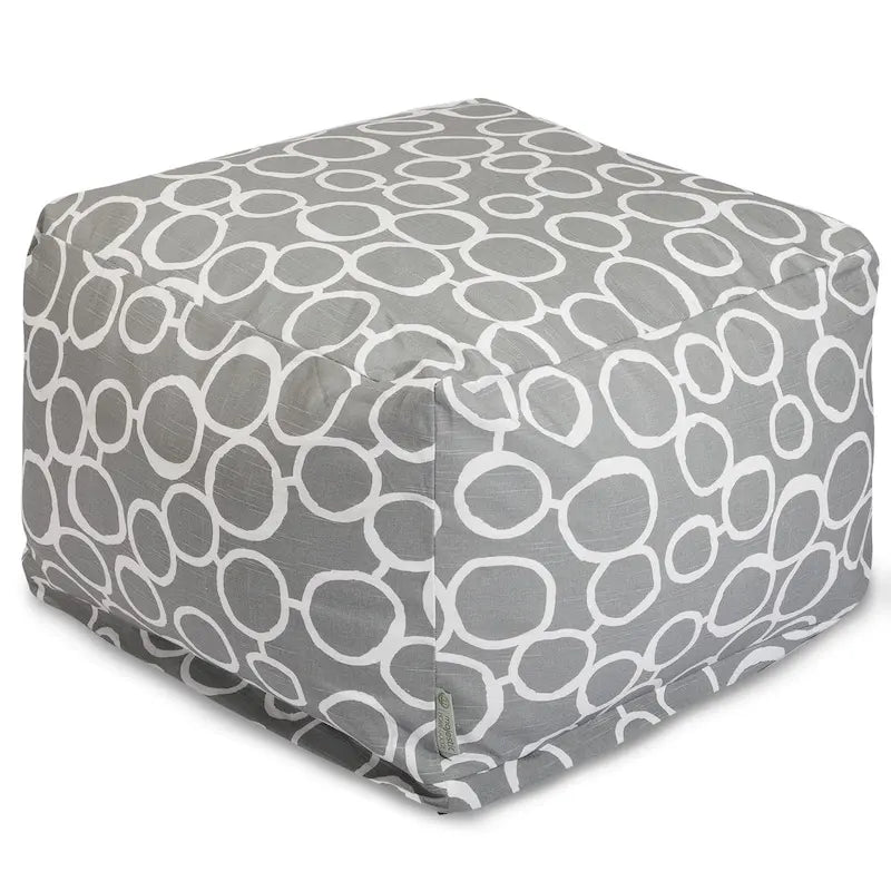 Majestic Home Goods Indoor Fusion Cotton Ottoman Pouf 27 in L x 27 in W x 17 in H-18