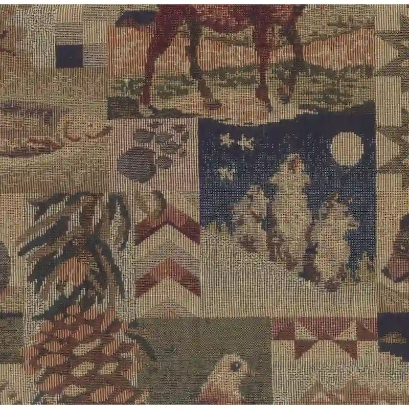 Bali 18-inch Footstool with Tapestry Cushion-36