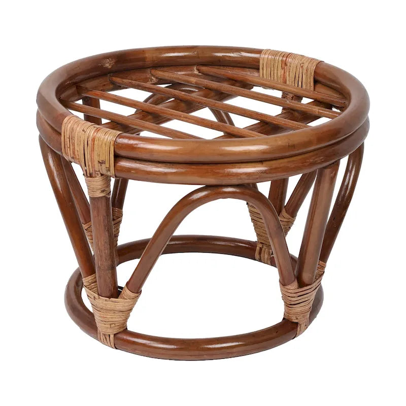 Bali 18-inch Footstool with Tapestry Cushion-2