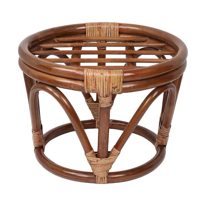 Bali 18-inch Footstool with Tapestry Cushion-3