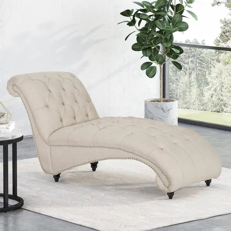 Varnell Contemporary Button Tufted Chaise Lounge by Christopher Knight Home - 64.25 L x 29.00 W x 33.75 H-21