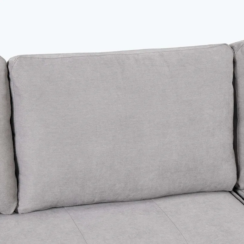 Modern L-Shape 3 Seat Reversible Sectional Couch,with Storage Chaise and 2 Stools-13